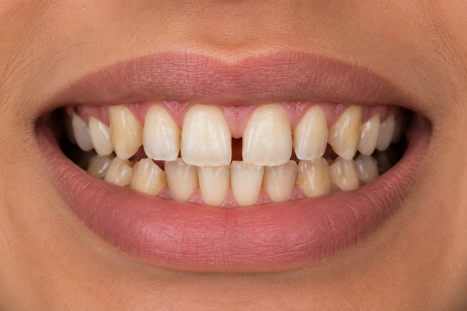 Full smile transformation before treatment